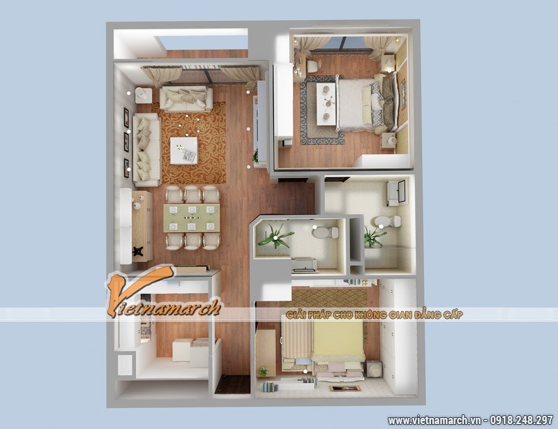Thiết kế nội thất chung cư Times City căn hộ T1-08 nhà chị Hồng.04